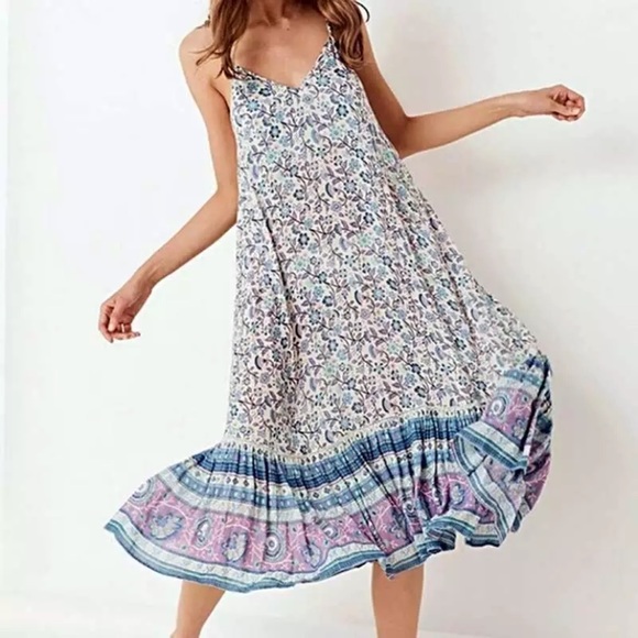 SOLD OUT Gabriella Boho Floral Maxi Tank Summer Dress - Picture 4 of 10